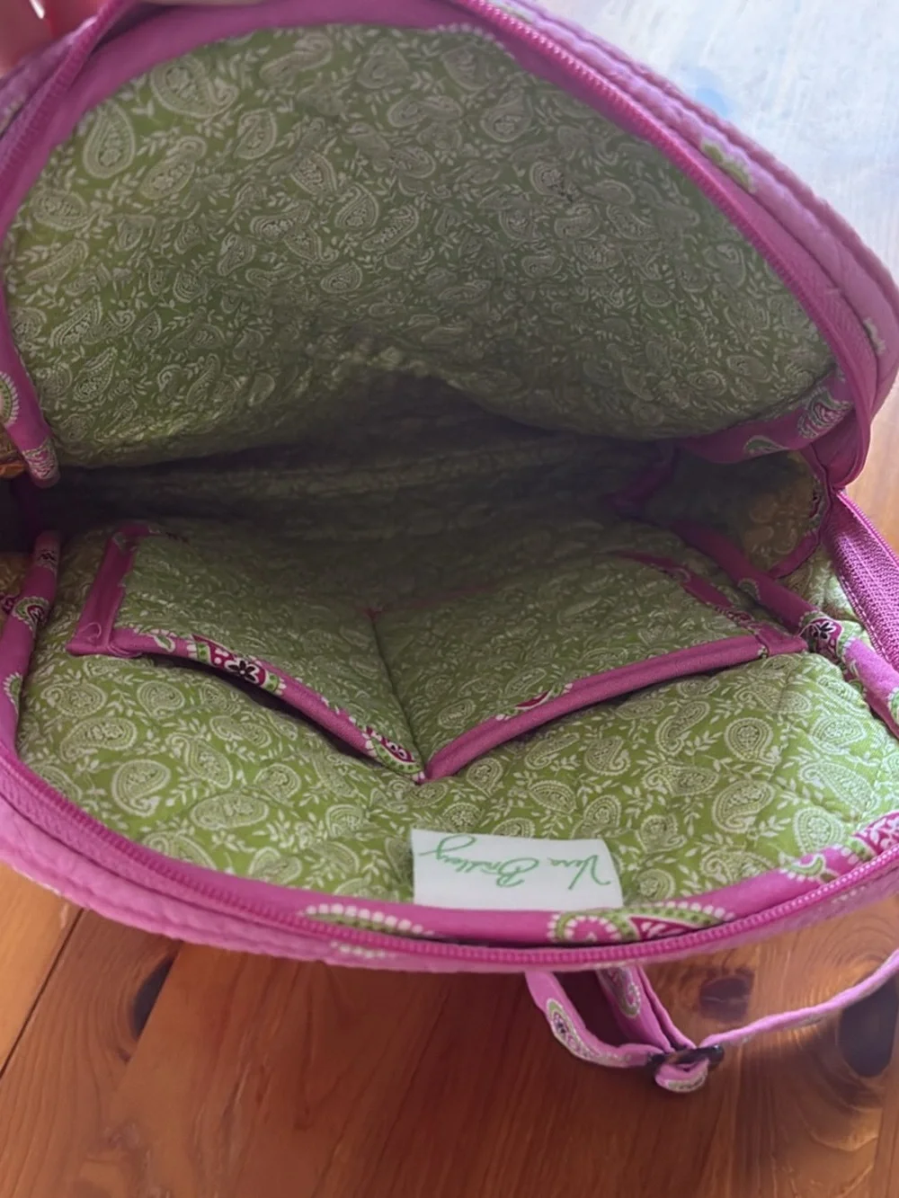Vera Bradley Pink Paisley Quilted Backpack